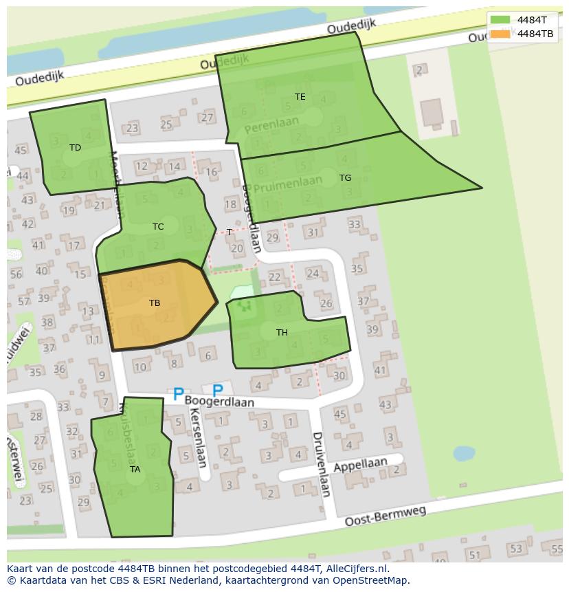 Afbeelding van het postcodegebied 4484 TB op de kaart.