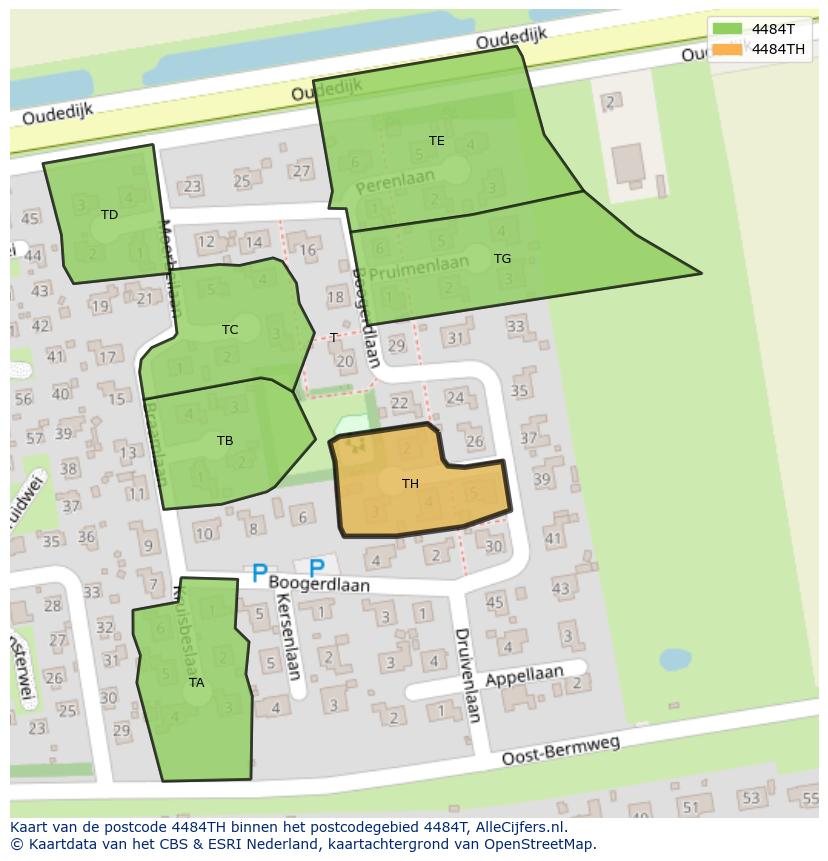 Afbeelding van het postcodegebied 4484 TH op de kaart.