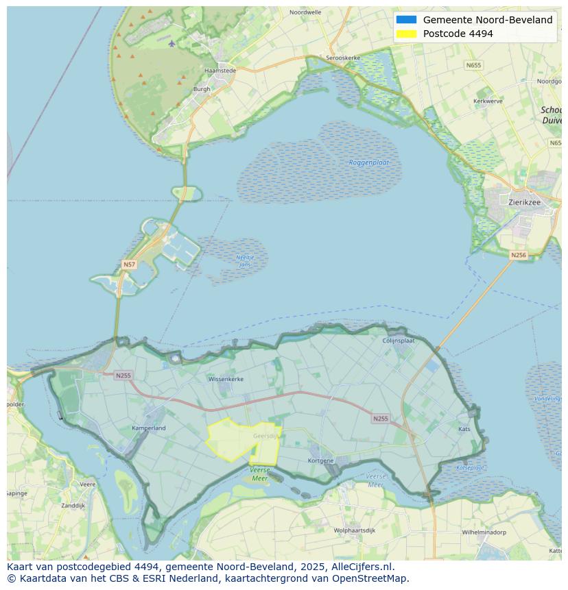 Afbeelding van het postcodegebied 4494 op de kaart.