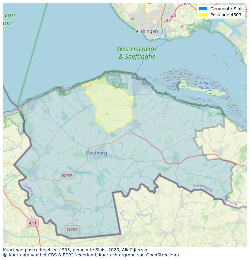 Afbeelding van het postcodegebied 4503 op de kaart.