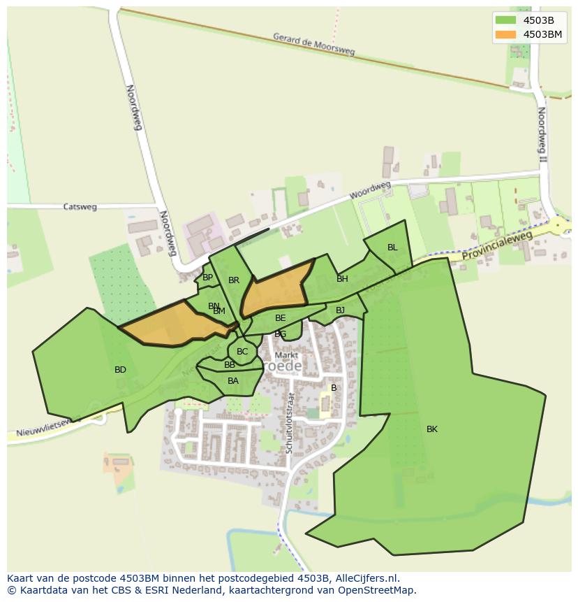 Afbeelding van het postcodegebied 4503 BM op de kaart.