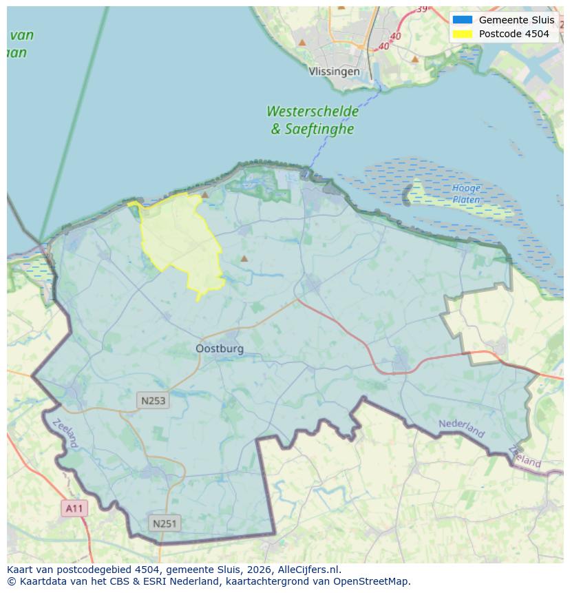 Afbeelding van het postcodegebied 4504 op de kaart.