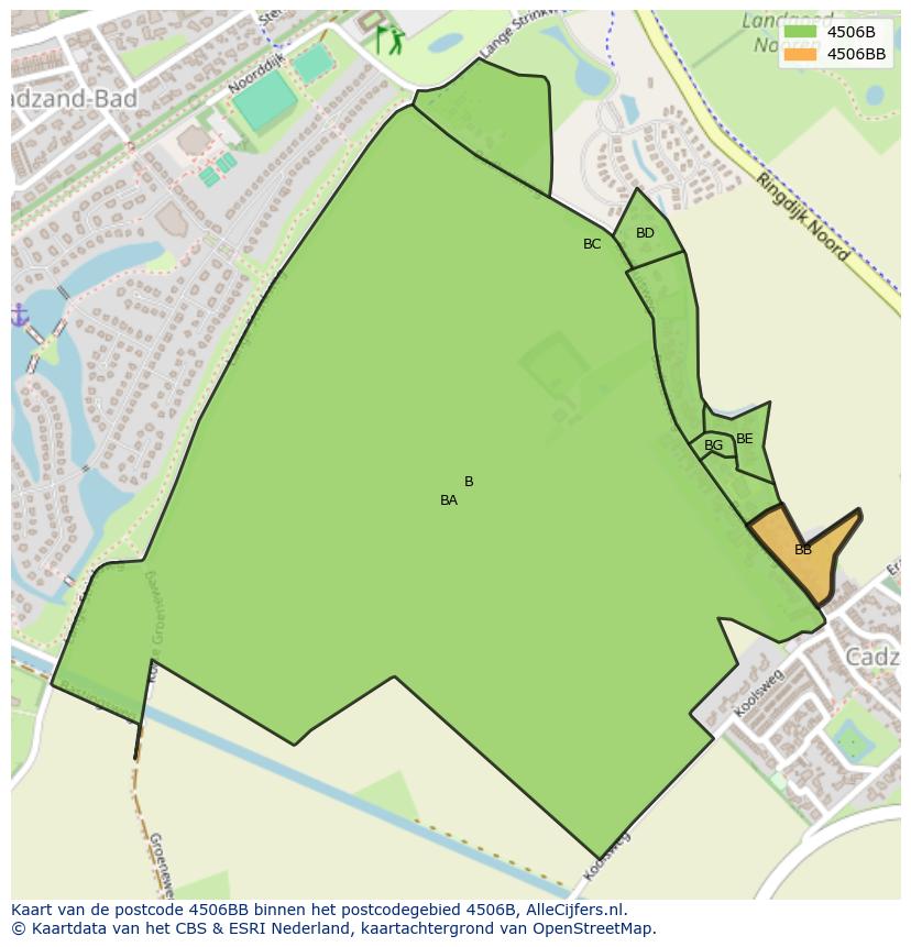 Afbeelding van het postcodegebied 4506 BB op de kaart.