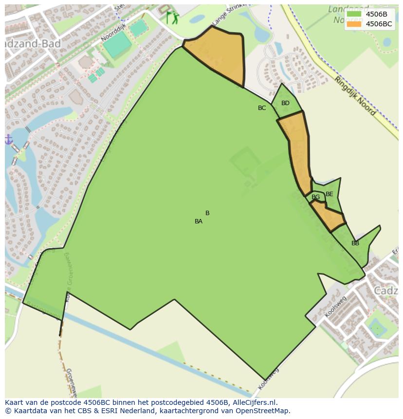 Afbeelding van het postcodegebied 4506 BC op de kaart.
