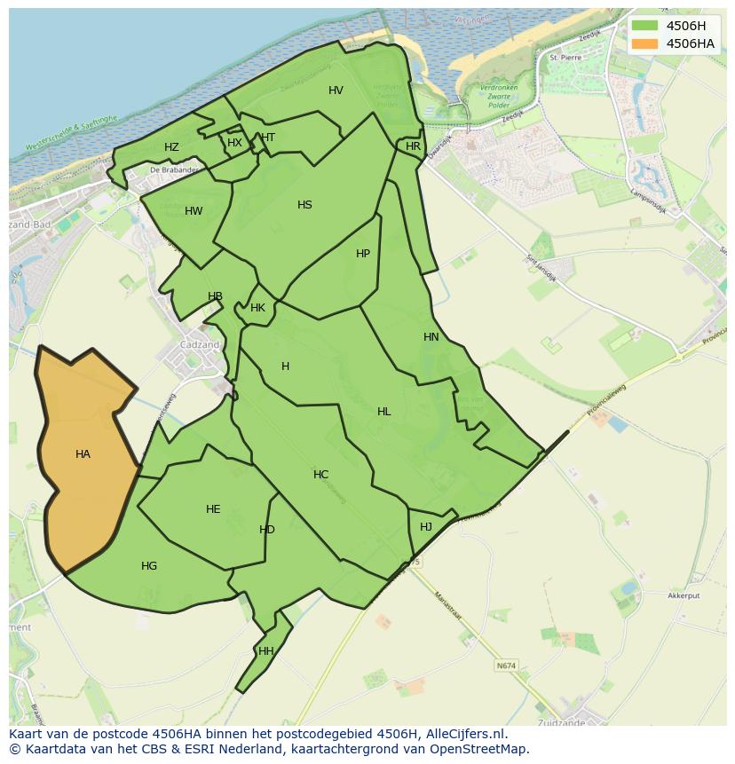 Afbeelding van het postcodegebied 4506 HA op de kaart.