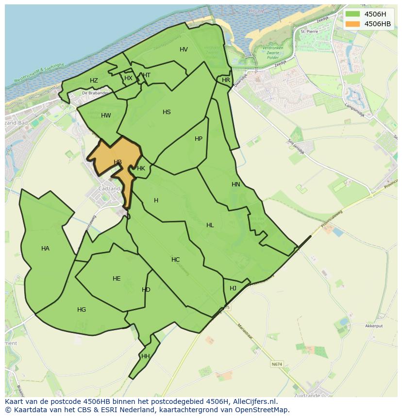 Afbeelding van het postcodegebied 4506 HB op de kaart.