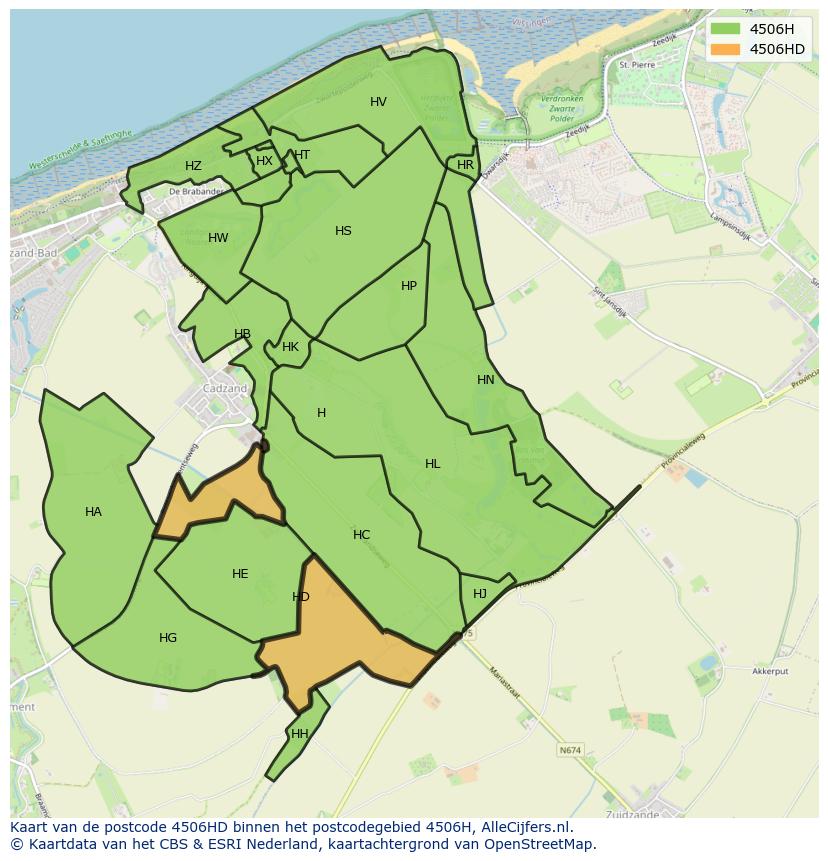 Afbeelding van het postcodegebied 4506 HD op de kaart.