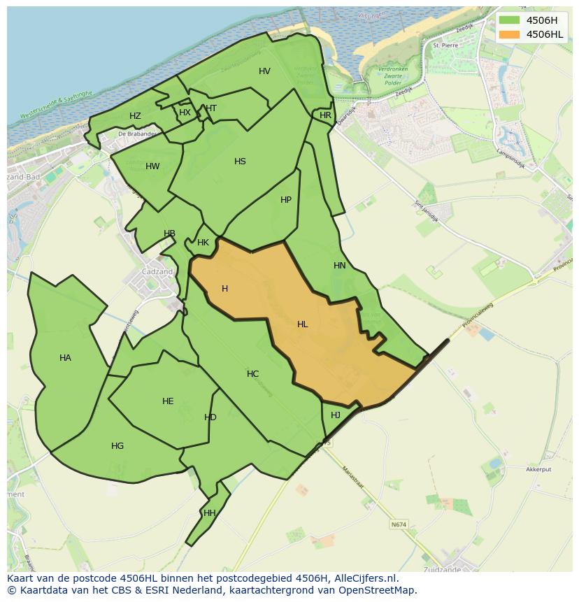Afbeelding van het postcodegebied 4506 HL op de kaart.