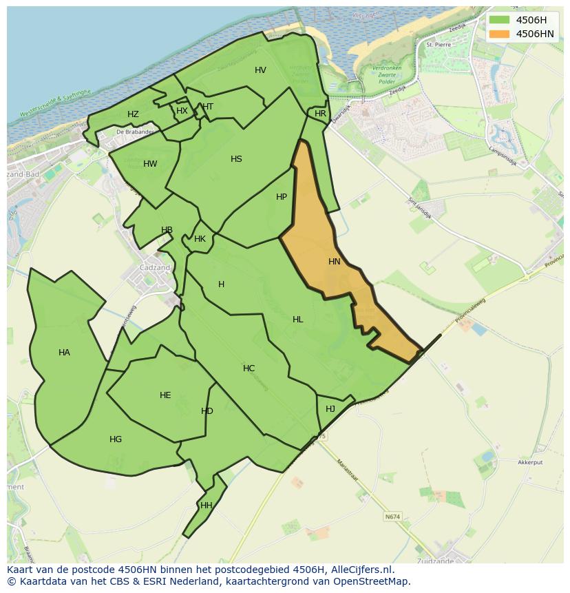 Afbeelding van het postcodegebied 4506 HN op de kaart.