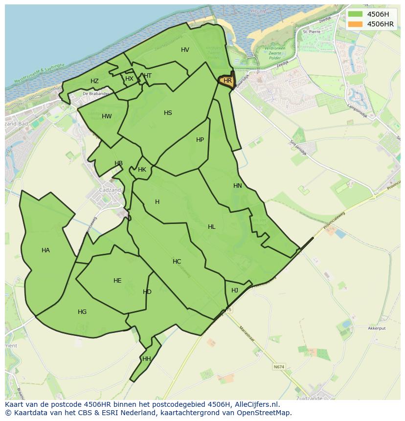 Afbeelding van het postcodegebied 4506 HR op de kaart.
