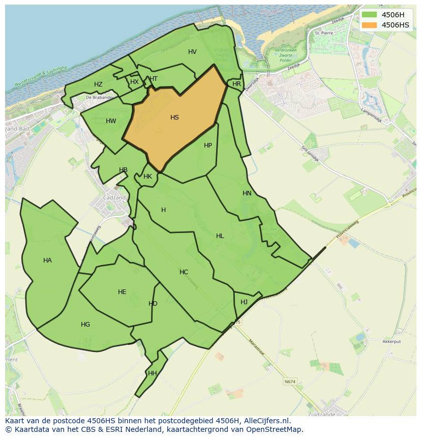 Afbeelding van het postcodegebied 4506 HS op de kaart.
