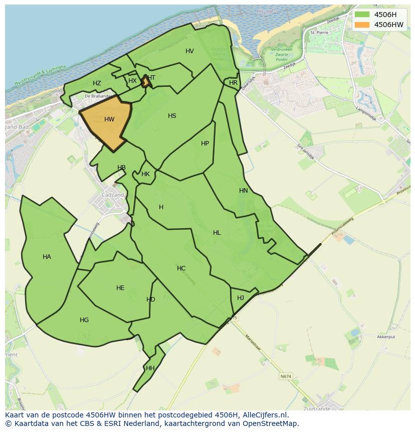 Afbeelding van het postcodegebied 4506 HW op de kaart.