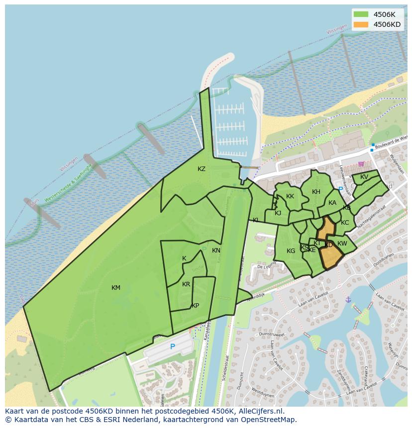Afbeelding van het postcodegebied 4506 KD op de kaart.