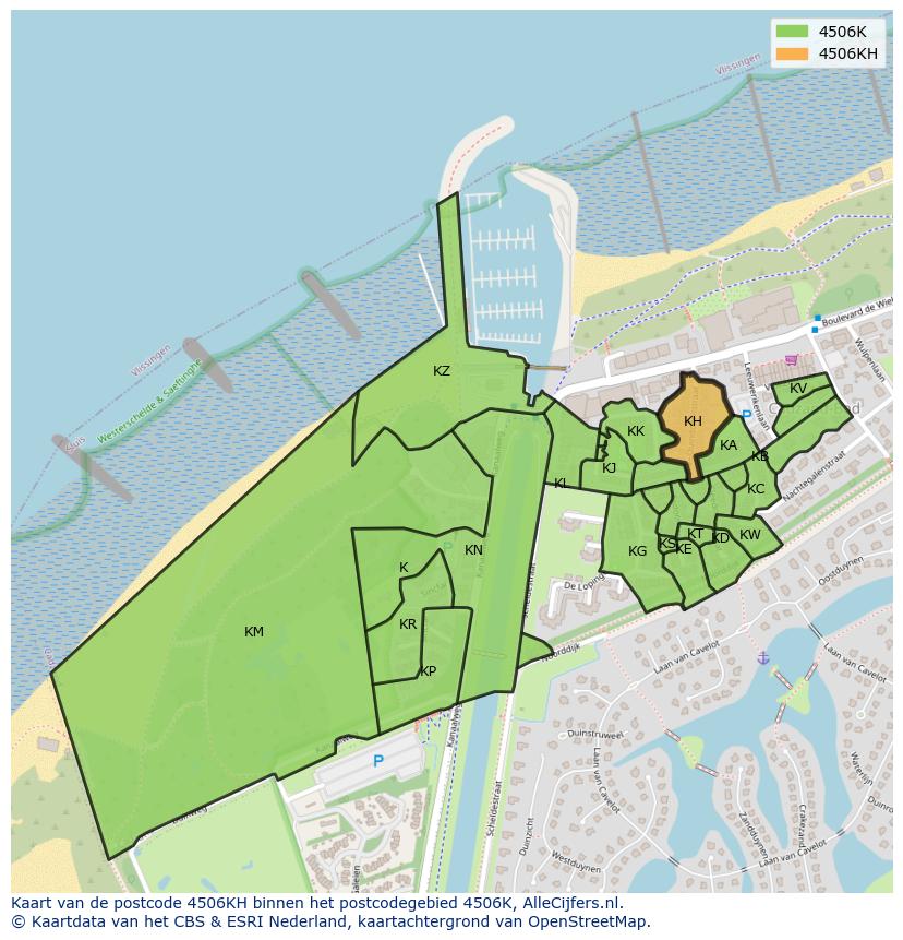 Afbeelding van het postcodegebied 4506 KH op de kaart.