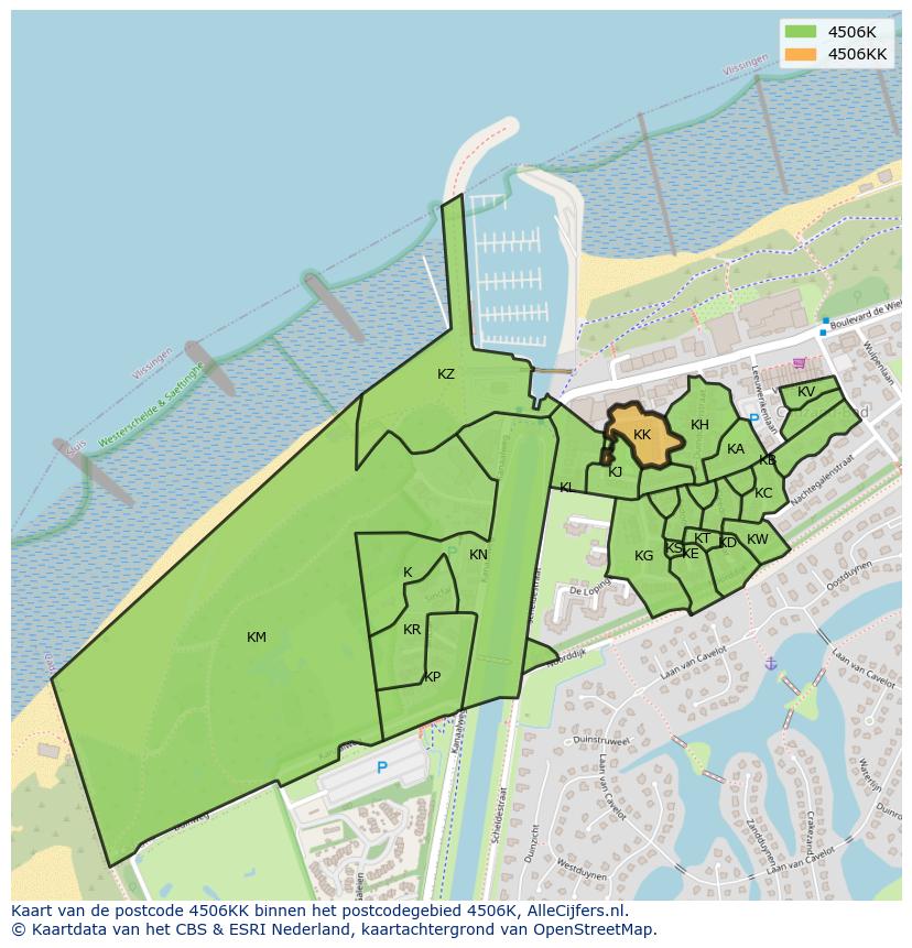 Afbeelding van het postcodegebied 4506 KK op de kaart.