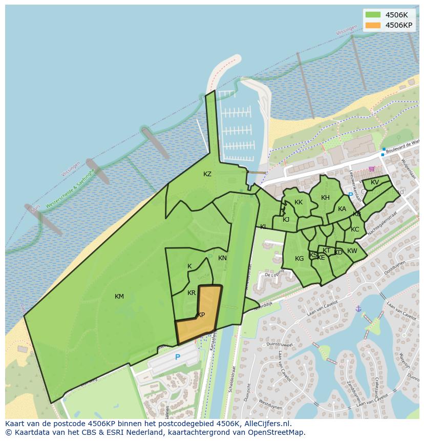 Afbeelding van het postcodegebied 4506 KP op de kaart.