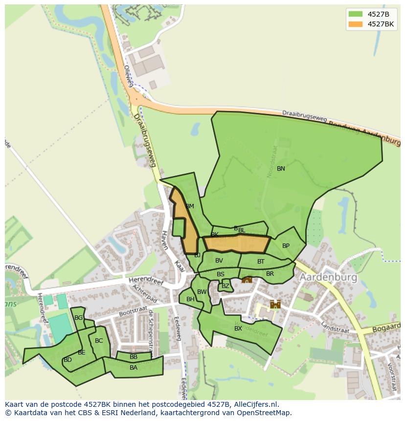 Afbeelding van het postcodegebied 4527 BK op de kaart.