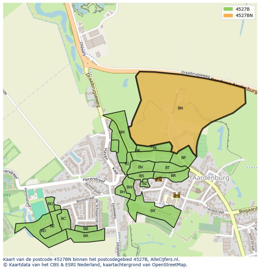 Afbeelding van het postcodegebied 4527 BN op de kaart.