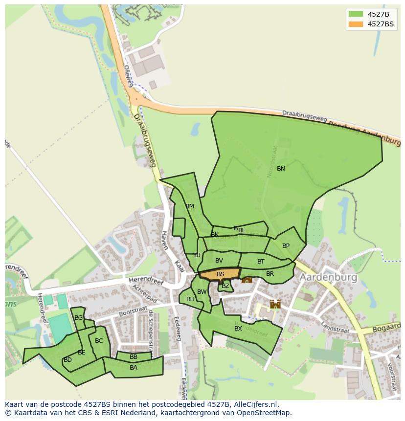 Afbeelding van het postcodegebied 4527 BS op de kaart.