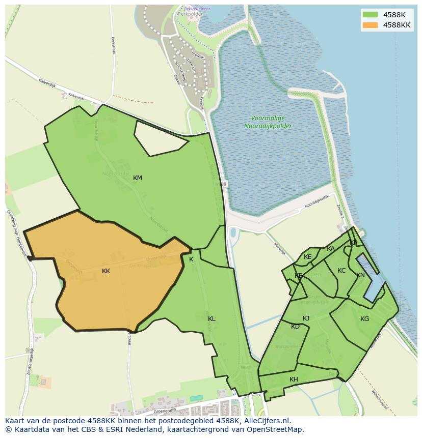 Afbeelding van het postcodegebied 4588 KK op de kaart.