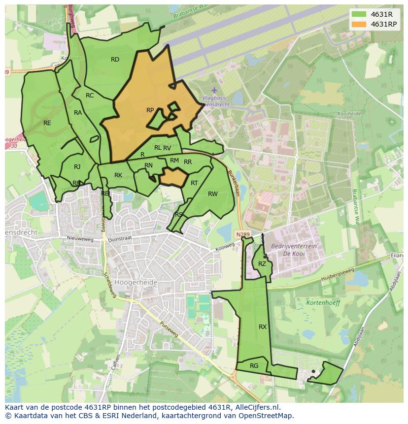 Afbeelding van het postcodegebied 4631 RP op de kaart.