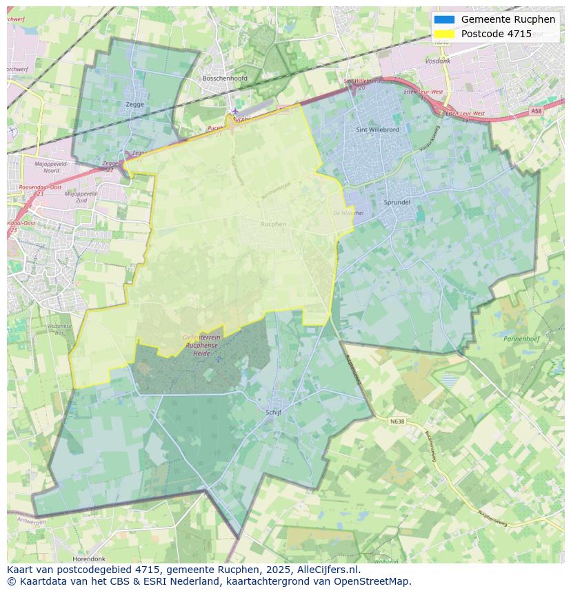Afbeelding van het postcodegebied 4715 op de kaart.