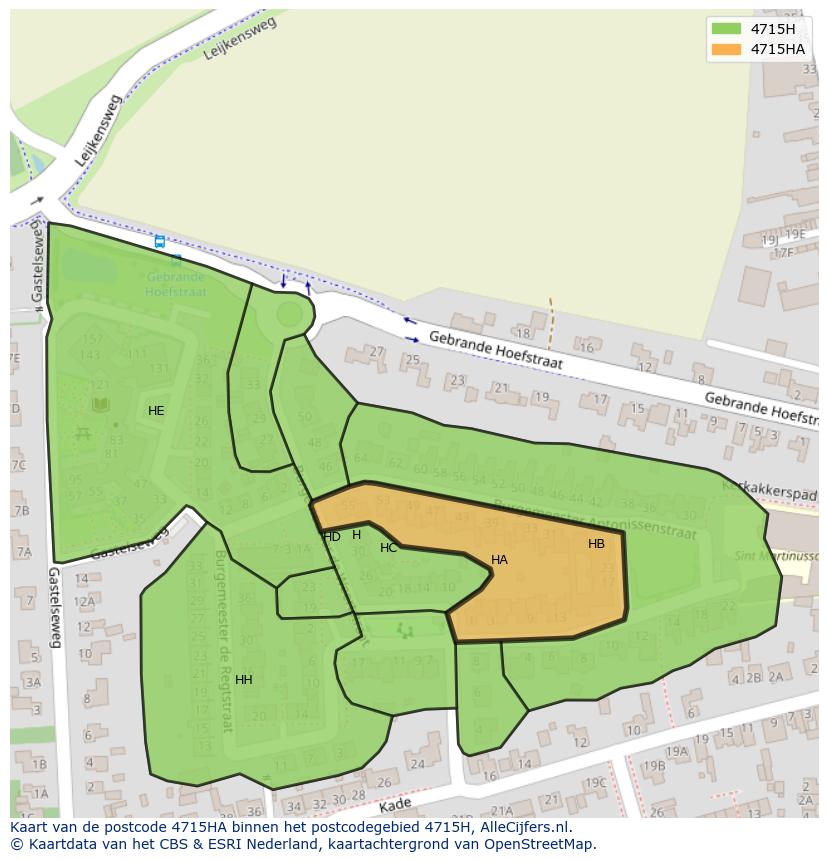 Afbeelding van het postcodegebied 4715 HA op de kaart.