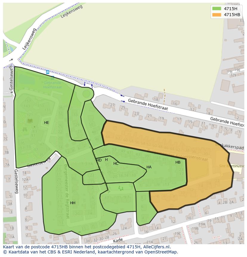 Afbeelding van het postcodegebied 4715 HB op de kaart.