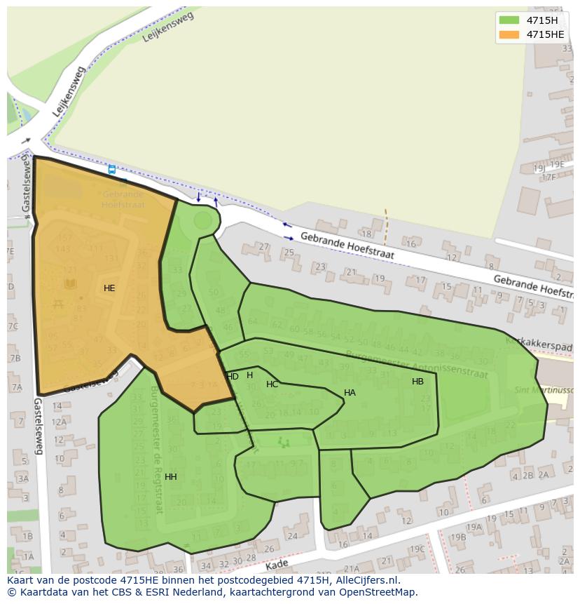 Afbeelding van het postcodegebied 4715 HE op de kaart.