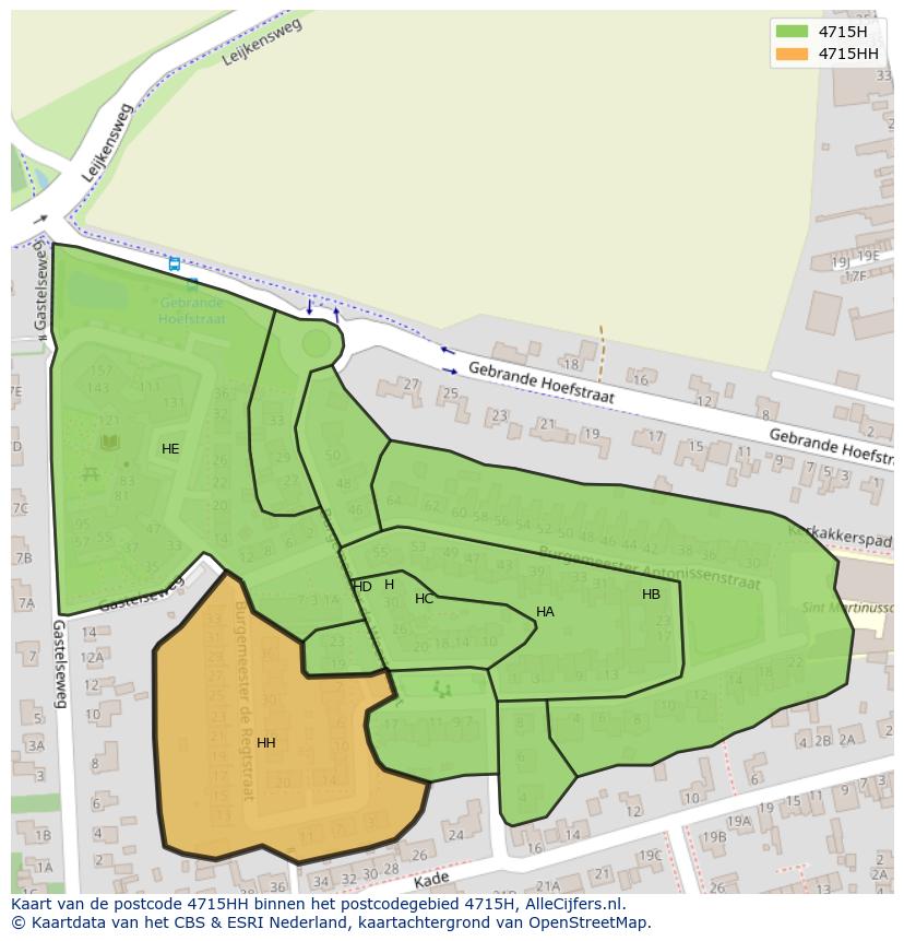 Afbeelding van het postcodegebied 4715 HH op de kaart.