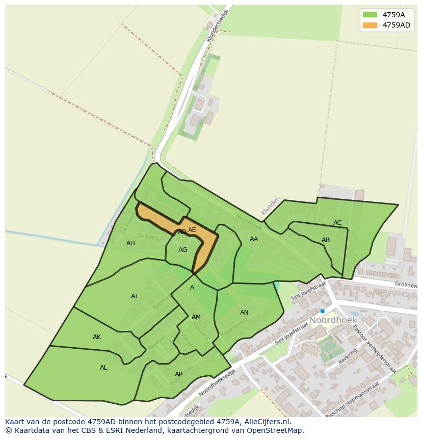 Afbeelding van het postcodegebied 4759 AD op de kaart.
