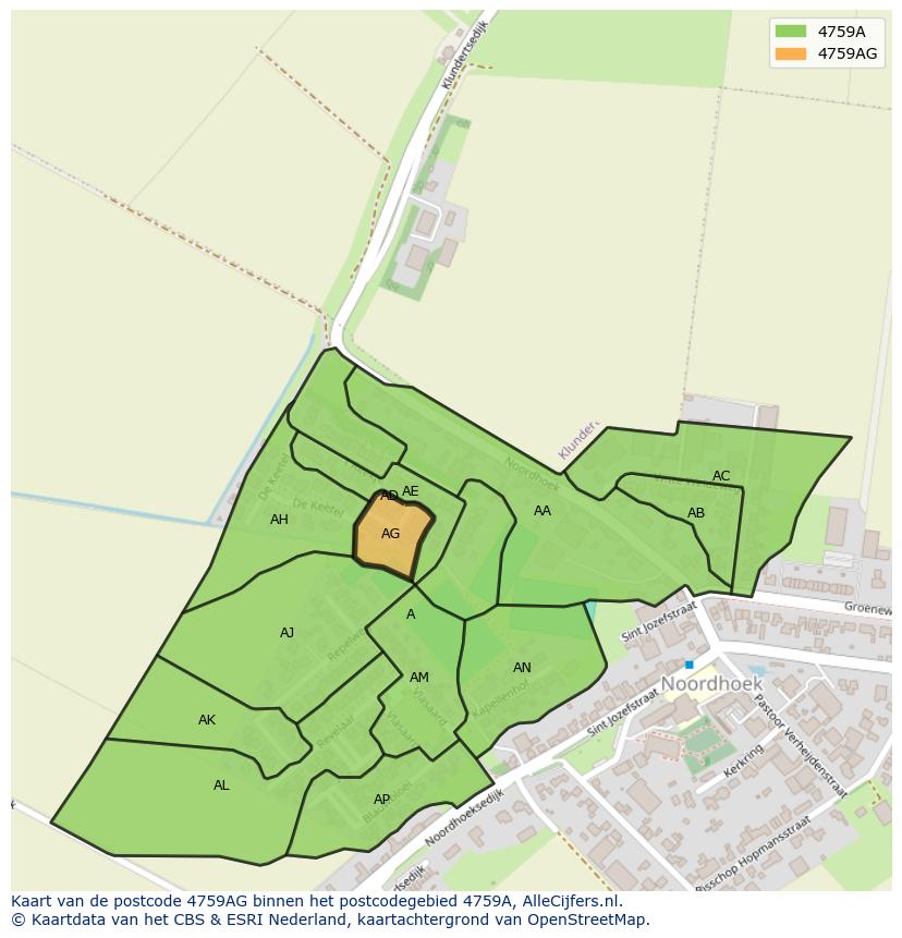 Afbeelding van het postcodegebied 4759 AG op de kaart.