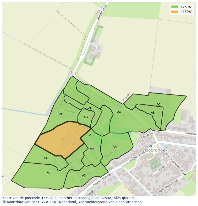 Afbeelding van het postcodegebied 4759 AJ op de kaart.