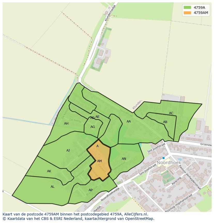 Afbeelding van het postcodegebied 4759 AM op de kaart.