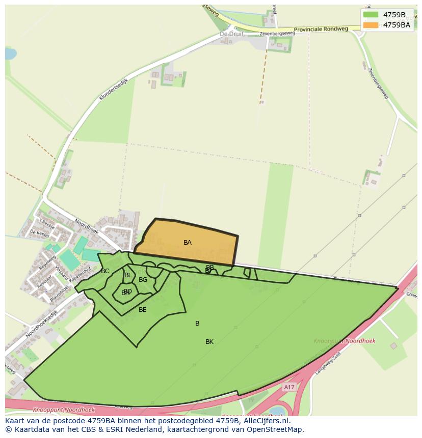 Afbeelding van het postcodegebied 4759 BA op de kaart.