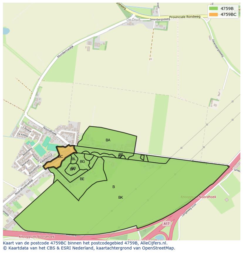 Afbeelding van het postcodegebied 4759 BC op de kaart.