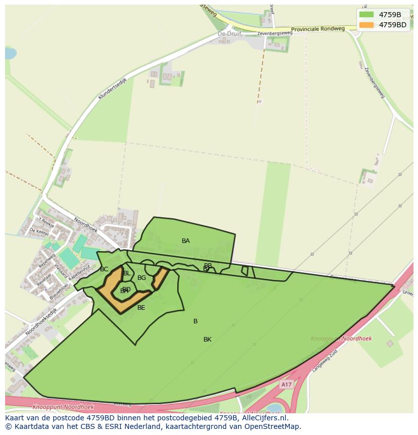 Afbeelding van het postcodegebied 4759 BD op de kaart.