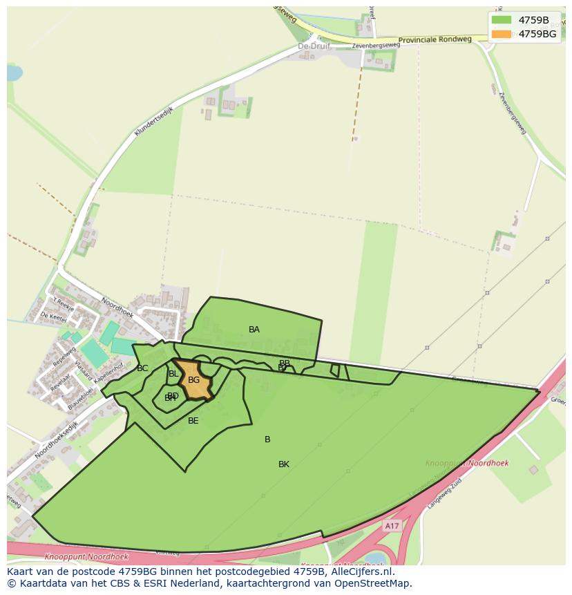 Afbeelding van het postcodegebied 4759 BG op de kaart.