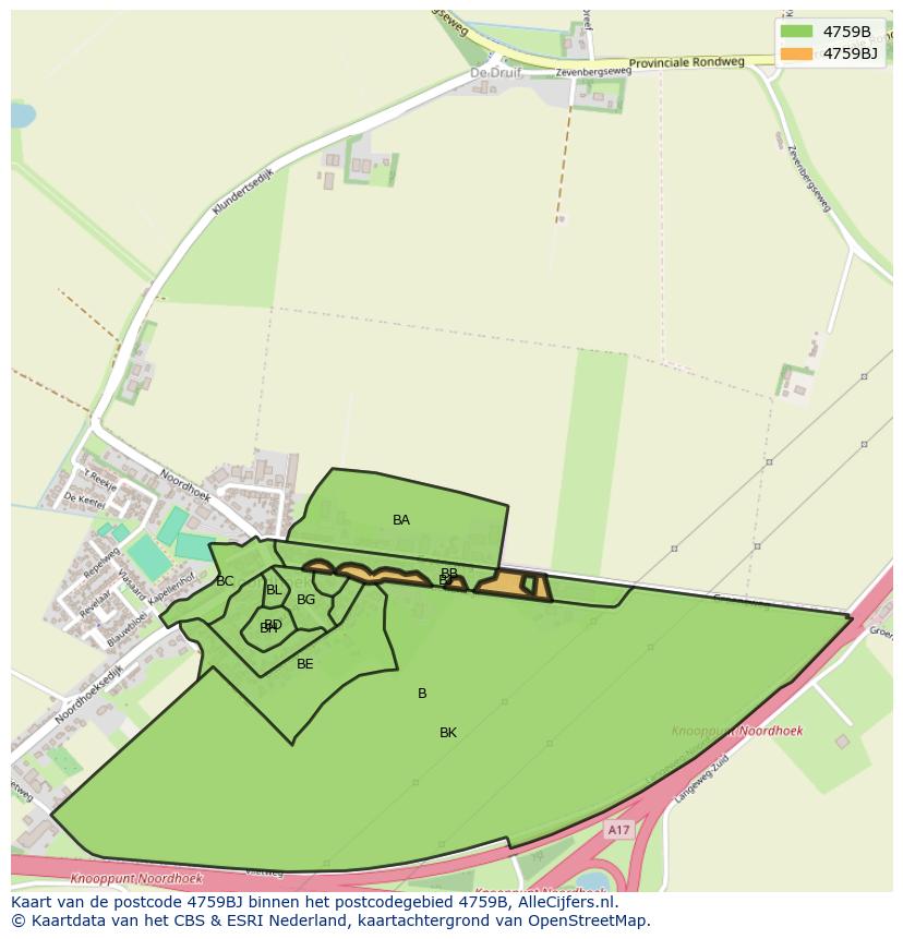 Afbeelding van het postcodegebied 4759 BJ op de kaart.