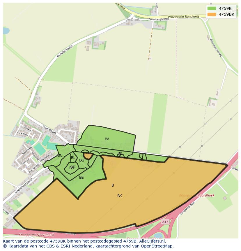 Afbeelding van het postcodegebied 4759 BK op de kaart.