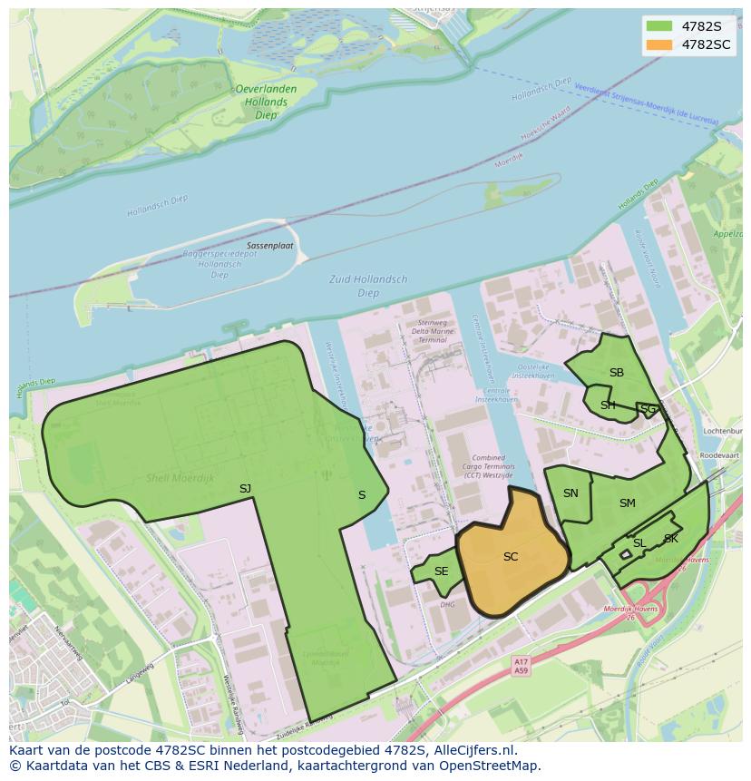Afbeelding van het postcodegebied 4782 SC op de kaart.