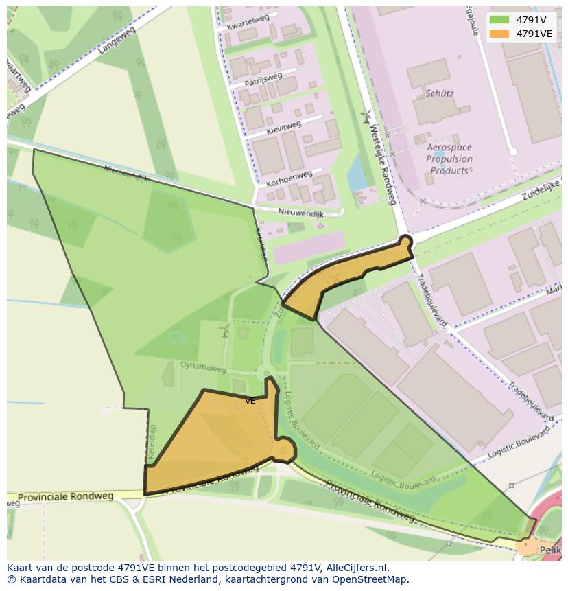 Afbeelding van het postcodegebied 4791 VE op de kaart.