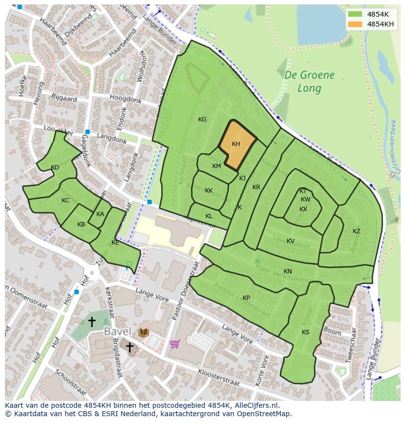 Afbeelding van het postcodegebied 4854 KH op de kaart.