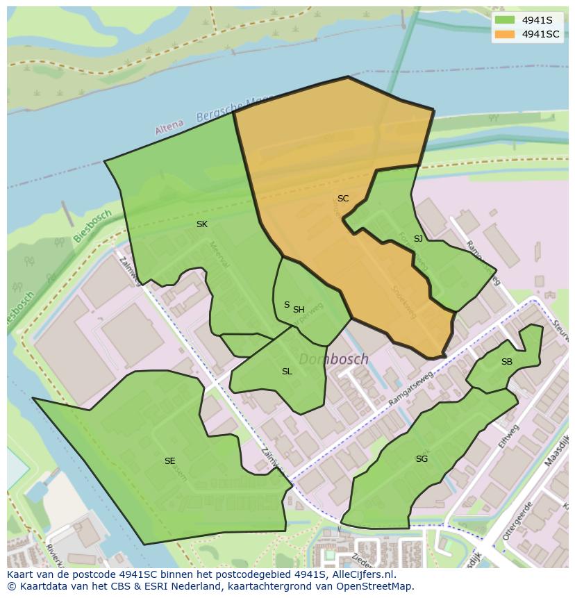 Afbeelding van het postcodegebied 4941 SC op de kaart.