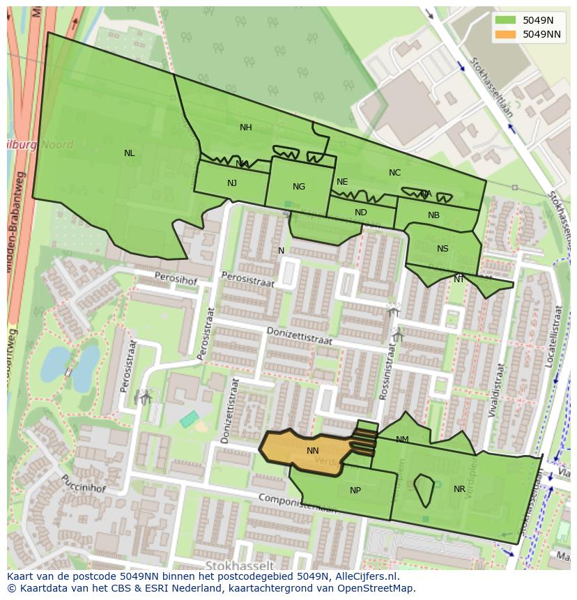 Afbeelding van het postcodegebied 5049 NN op de kaart.