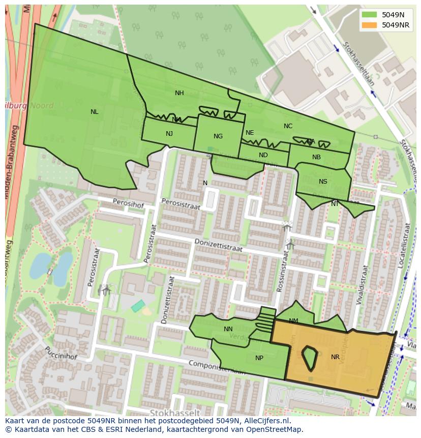 Afbeelding van het postcodegebied 5049 NR op de kaart.