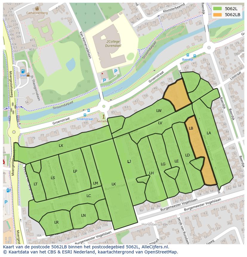 Afbeelding van het postcodegebied 5062 LB op de kaart.