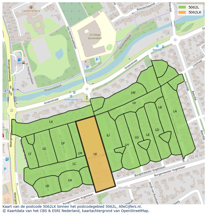 Afbeelding van het postcodegebied 5062 LK op de kaart.