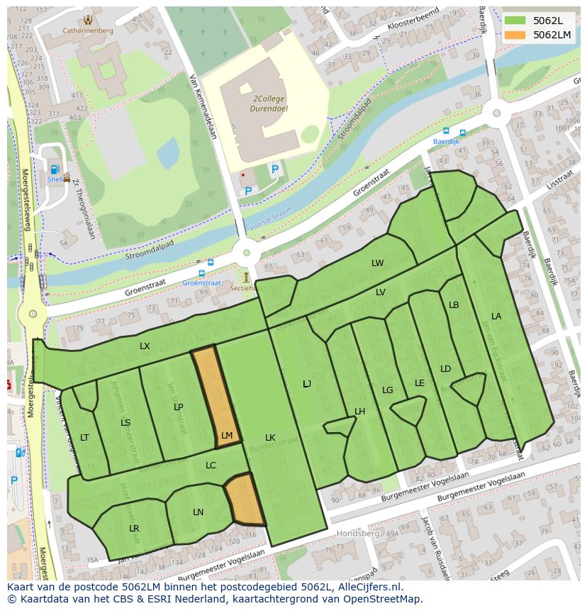 Afbeelding van het postcodegebied 5062 LM op de kaart.