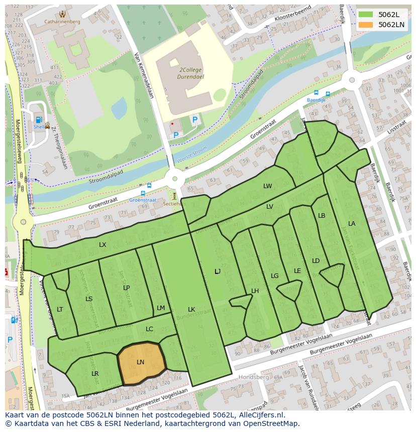 Afbeelding van het postcodegebied 5062 LN op de kaart.